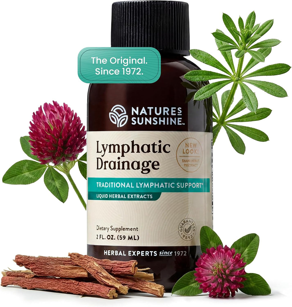 Lymphatic Drainage Drops with Cleavers Extract - 60 Serv. | Herbal Lymphatic Support Supplement Complex for Lymph Drainage, Red Clover, Red Root & Prickly Ash Bark for Lymph System Flow
