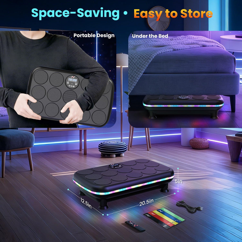 Vibration Plate Fitness Platform Exercise Machine Vibrating Shaking Full Body Shaker Workout Vibrate Stand Shake Board Sport for Weight Loss Fat Burner for Gym Home Office