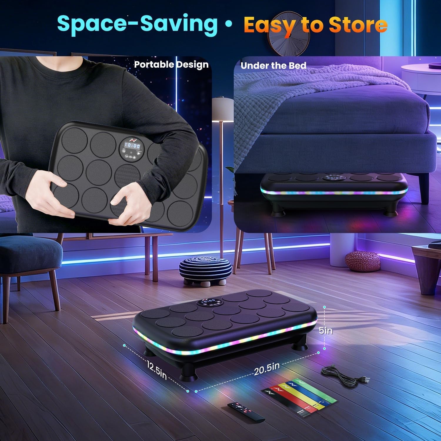 Vibration Plate Fitness Platform Exercise Machine Vibrating Shaking Full Body Shaker Workout Vibrate Stand Shake Board Sport for Weight Loss Fat Burner for Gym Home Office