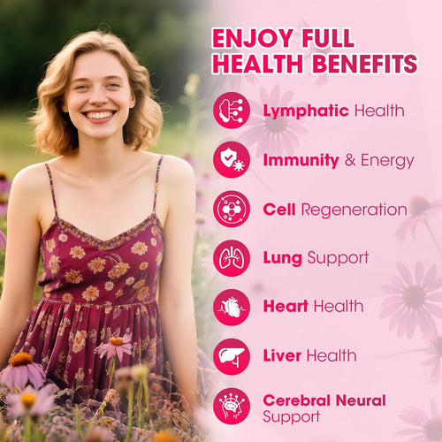 Lymphatic Drainage Drops Supplements,Lymph Support, Fluid Retention 4 Fl Oz | Echinacea,Elderberry,Cleavers, Red Clover Herb for Cleanse & Detox, Liver Health, Immune Support, Vegan, Non-Gmo,Raspberry
