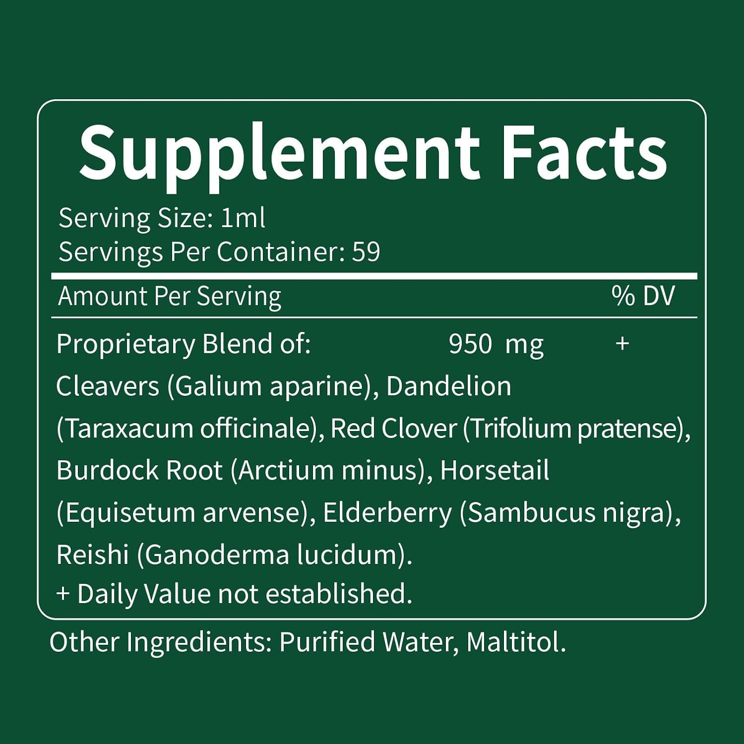 Cleavers Lymphatic Drainage Drops. 7-In-1 Herbal Tincture | Cleavers Herb Extract Supplement for Detox Cleanse Support & Immune Support W/ Elderberry Reishi. | High Absorption. 2 Oz