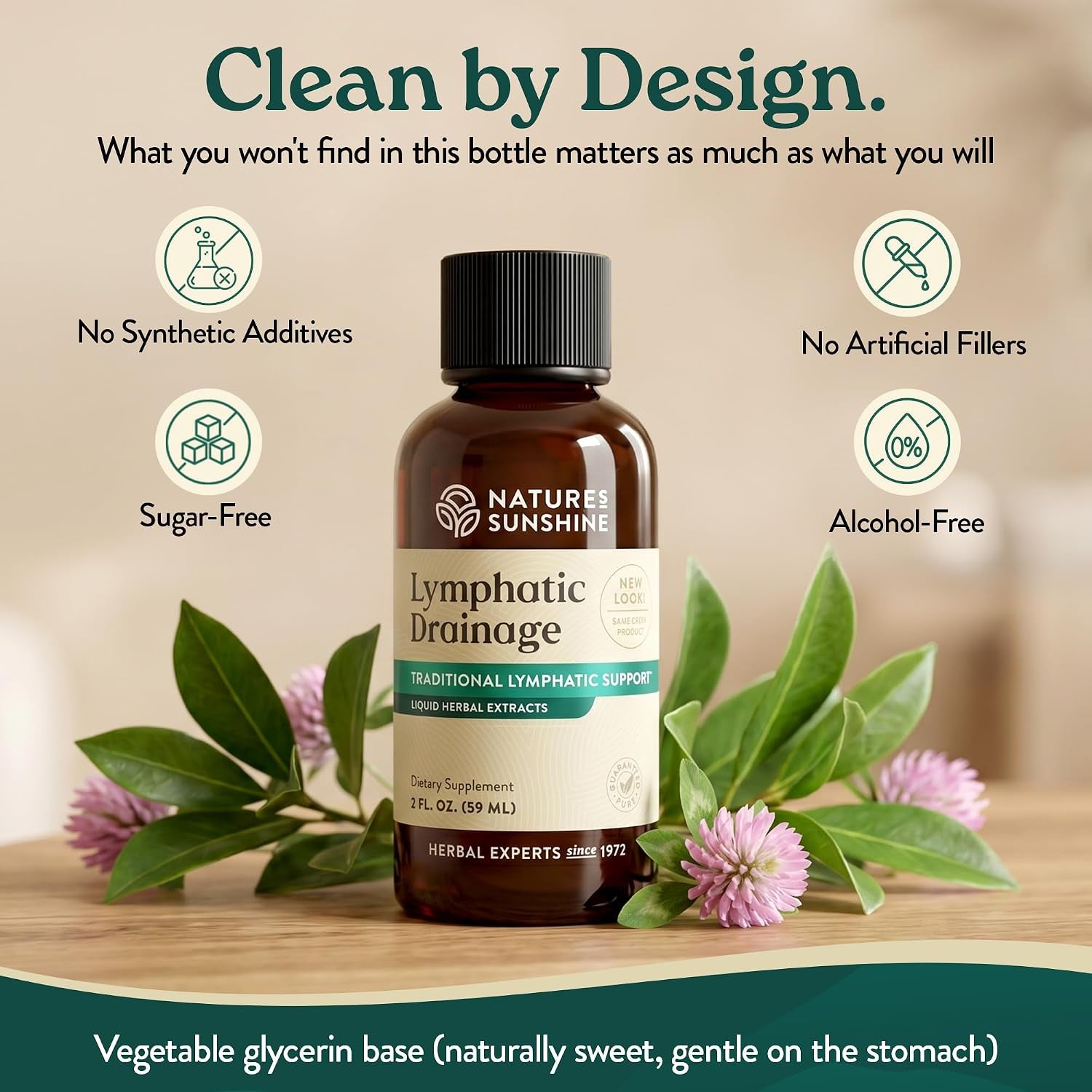 Lymphatic Drainage Drops with Cleavers Extract - 60 Serv. | Herbal Lymphatic Support Supplement Complex for Lymph Drainage, Red Clover, Red Root & Prickly Ash Bark for Lymph System Flow