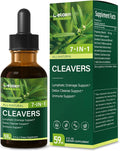 Cleavers Lymphatic Drainage Drops. 7-In-1 Herbal Tincture | Cleavers Herb Extract Supplement for Detox Cleanse Support & Immune Support W/ Elderberry Reishi. | High Absorption. 2 Oz